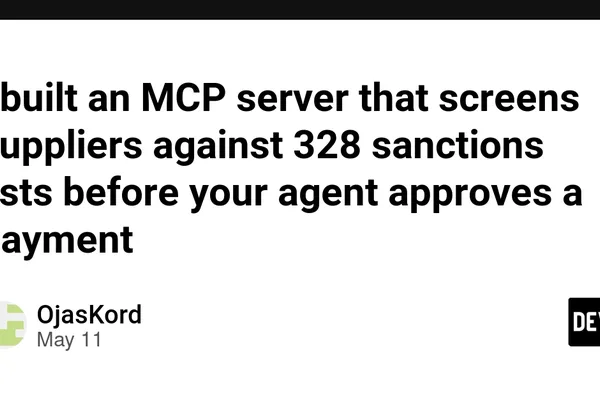 AI agent tool screens suppliers against sanctions lists