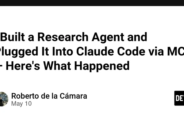 Developer integrates custom research agent into Claude Code via MCP