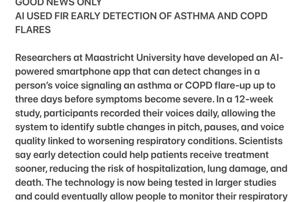 AI advances early detection of asthma and COPD flares