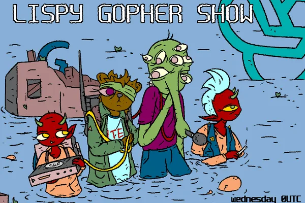 Mastodon post announces weekly "lispyGopherClimate" live event