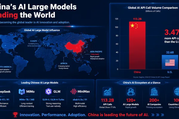 China's AI API Calls Lead Globally for 9 Weeks as US Share Drops