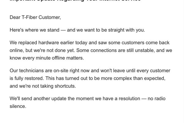 User cringes at AI-like apology email during T-Mobile outage