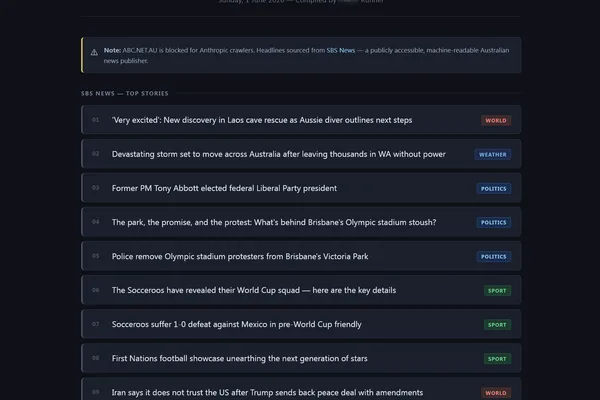 AI system creates news headlines, routes around blocked sites