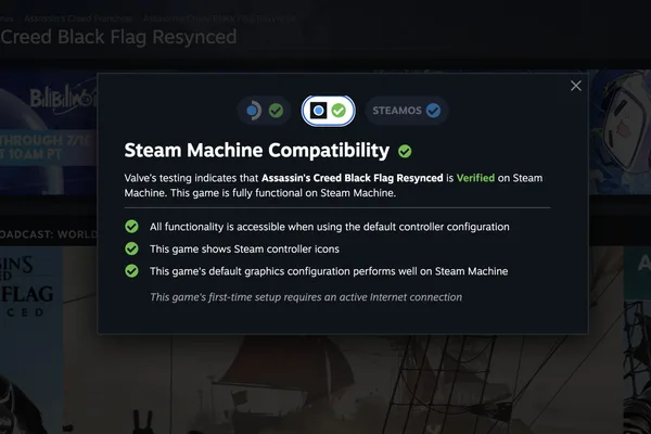 Valve 推出 Steam Machine 游戏兼容性验证