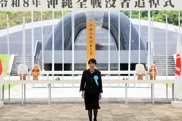 Protesters jeer Japanese minister over pacifist stance at Okinawa memorial