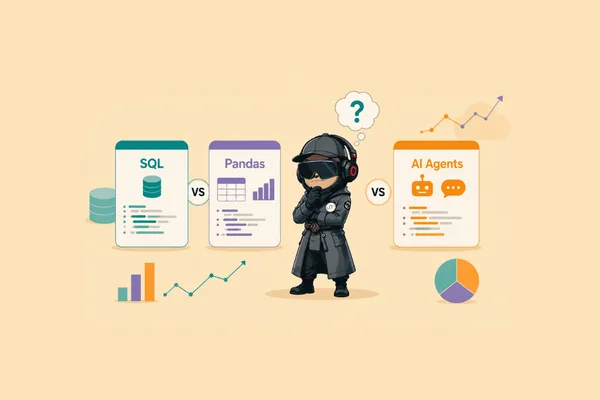 SQL, Pandas, and AI Agents Compared for Analytics Problem Solving