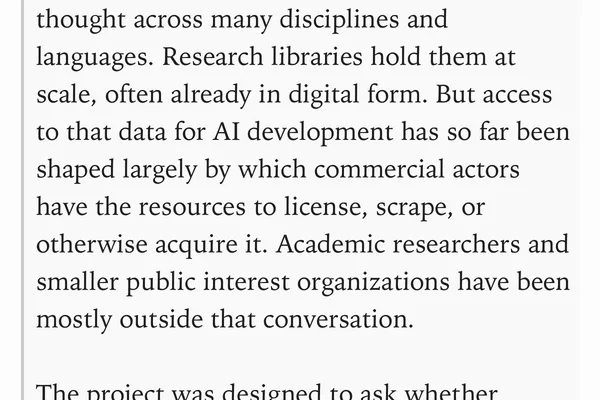Authors Alliance releases report on public interest corpus for AI training