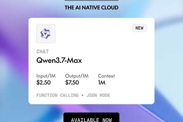 Together AI 提供 Alibaba 的 Qwen3.7-Max，支持 1M 上下文