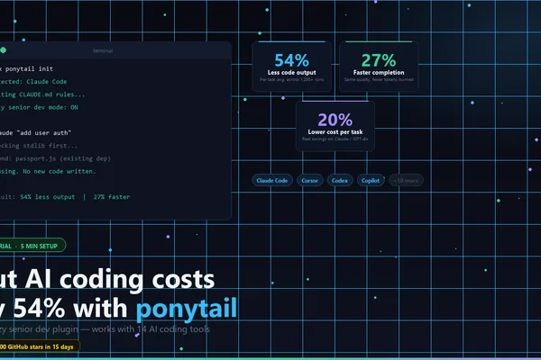 Ponytail AI plugin slashes Claude code costs by 54%
