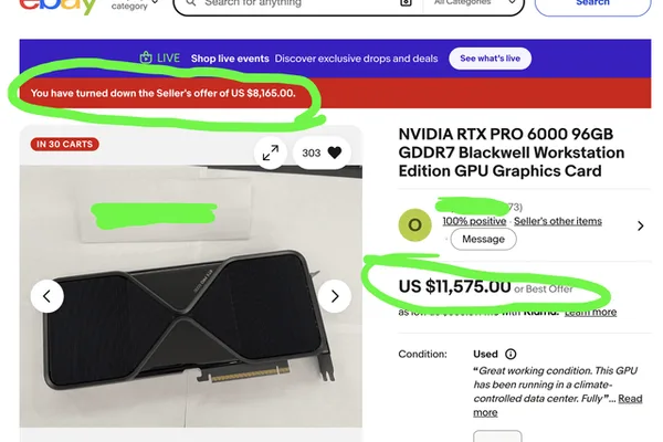 RTX 6000 Pro GPU price surges over $3,000 in six months