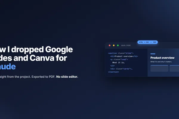 用户用Claude取代Google Slides和Canva进行演示文稿构建