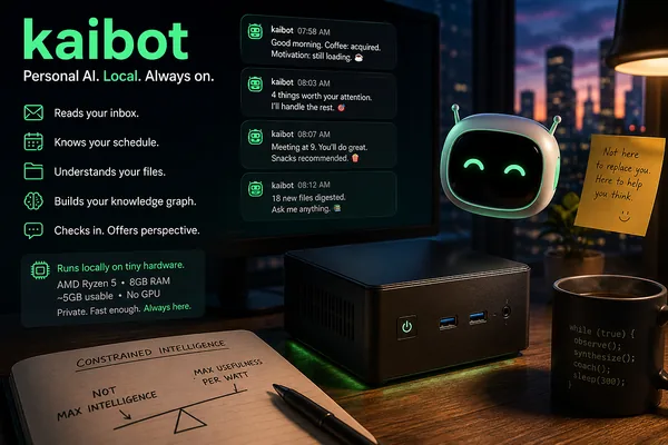 Small AI models enable local agents like kaibot on low-power hardware