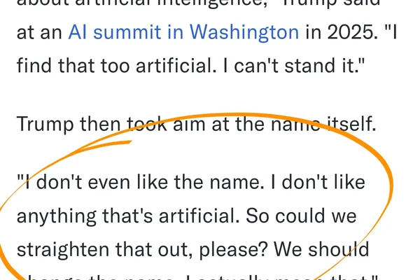 Social media post criticizes politician's stance on AI
