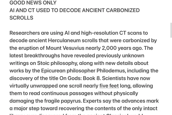 AI and CT scans decode ancient scrolls from Herculaneum