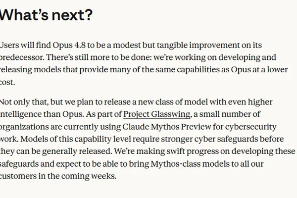 Anthropic to Release Advanced Claude Mythos Model Above Opus
