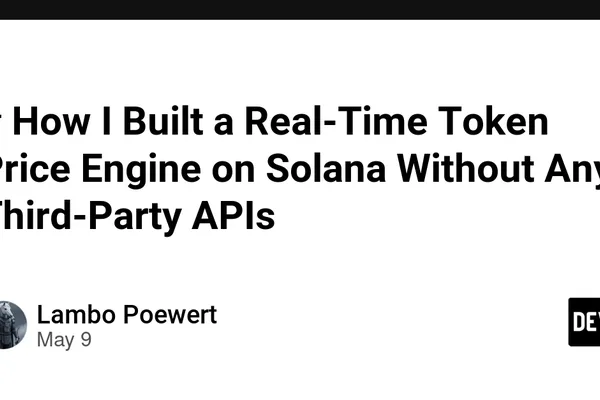 Solana dev builds real-time token price engine from on-chain data