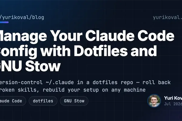 Developer uses dotfiles and GNU Stow to manage Claude Code configurations