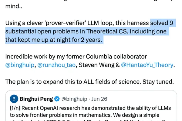 AI solves 9 complex math problems, including a 2-year challenge