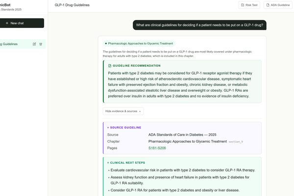 ClinicBot 将糖尿病护理答案与 ADA 标准相结合