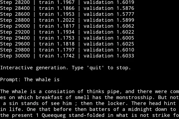 AI model hits training limit on Moby Dick dataset