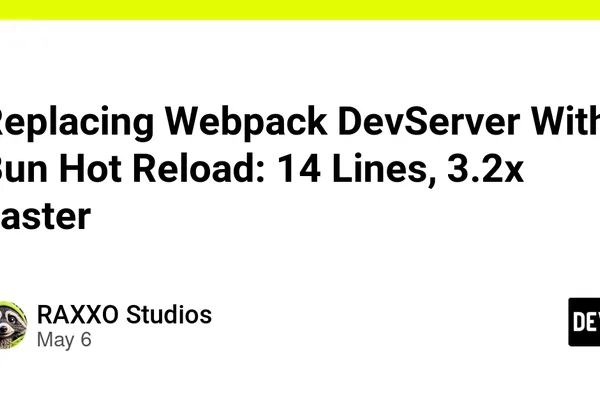 Bun replaces Webpack DevServer with 14 lines, 3.2x faster cold start