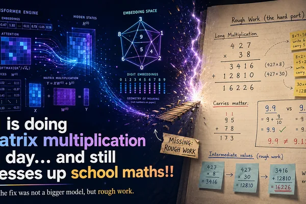LLMs struggle with basic math despite multiplication core