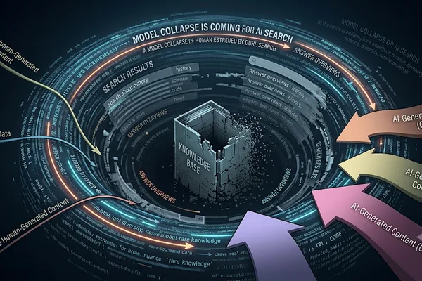 AI search engines risk model collapse from training on AI-generated content