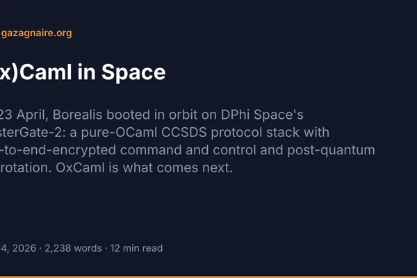 OCaml protocol stack successfully deployed on satellite in orbit