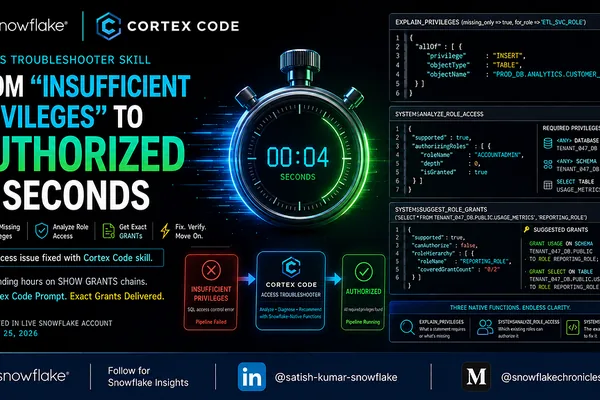 Cortex Code's Access Troubleshooter Skill Simplifies Snowflake Privilege Management