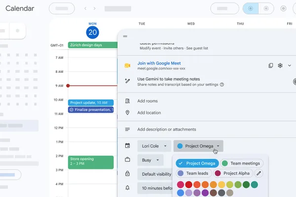 Google Calendar expands event colors with RGB picker for better organization