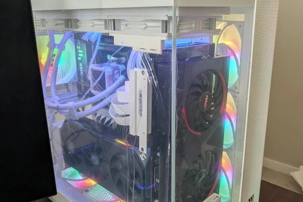 User builds "Frankenbox" PC with three GPUs for local AI