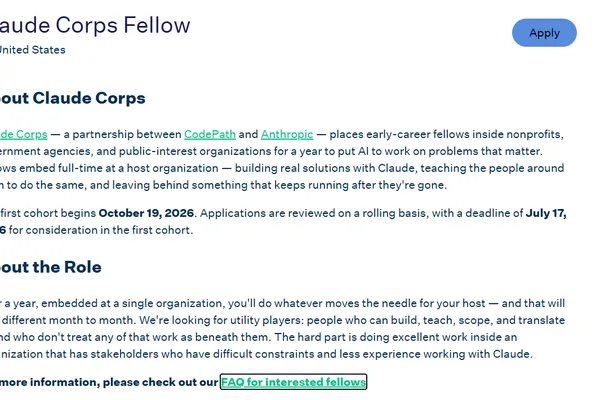 Anthropic offers $85,000 AI training program for aspiring professionals