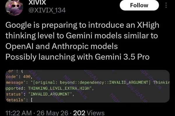 Gemini 3.5 Pro rumored to feature enhanced thinking capabilities