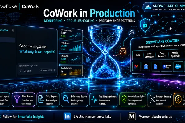 Snowflake CoWork：监控、故障排除和成本模式