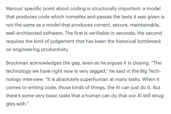 Gary Marcus warns AI code generation lacks quality, security, and maintainability