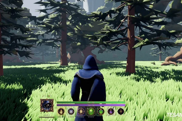 AI game built with Claude Code and Tesana, featuring AI-generated mechanics
