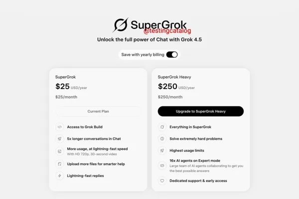 SpaceXAI prepares Grok 4.5 release for Heavy subscribers