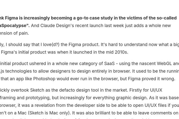 Figma faces disruption as AI tools like Claude Design offer design capabilities