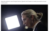 Germany’s AfD has developed "Alternita," an AI-driven platform designed to quickly generate provocative social media posts. An investigation by Correctiv reveal