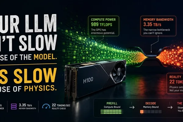 LLM inference speed limited by hardware physics, not model complexity