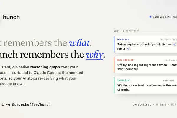 Hunch introduces Git-native system for AI assistant behavior control