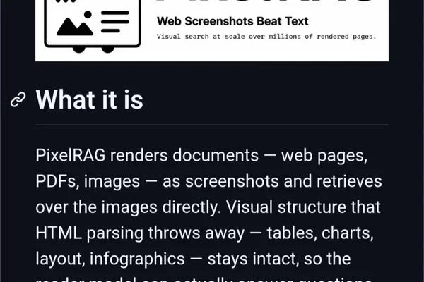 PixelRAG: Open-source visual RAG framework enhances local AI document understanding