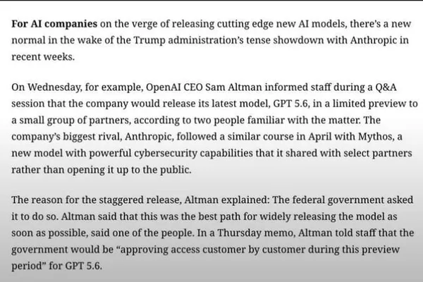 OpenAI's GPT-5.6 Access Staggered by Government Request