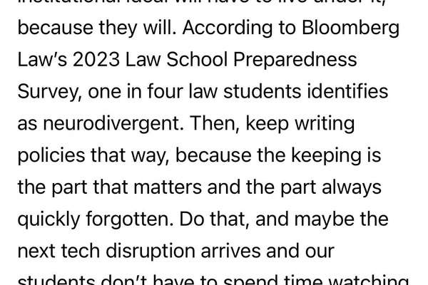 法学院人工智能禁令：讨论对神经多样性学生的影响