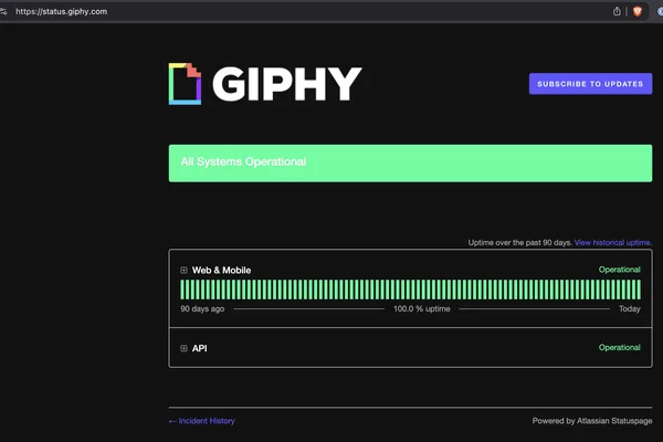 Giphy achieves 100% uptime, prompting comparisons to GitHub