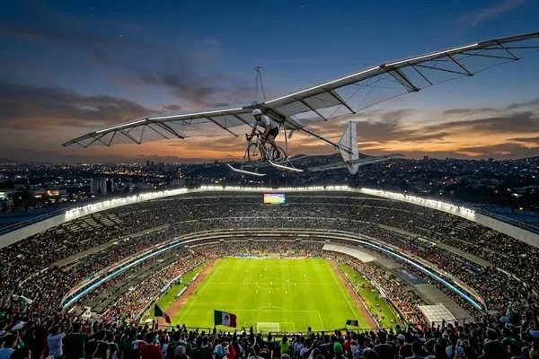 AI-tagged image shows flight over Mexico City stadium during World Cup