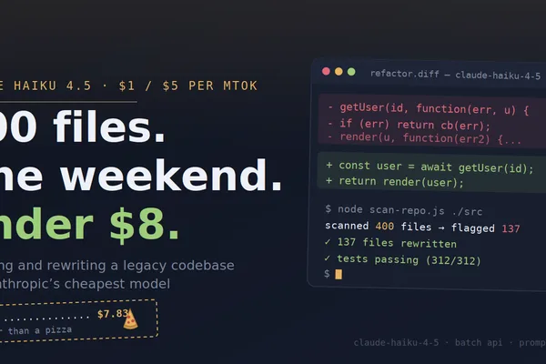 Developer uses Claude Haiku 4.5 for codebase refactor, finds it affordable