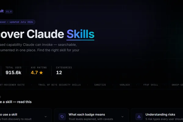 Author launches SkillVault to catalog and verify useful Claude AI skills
