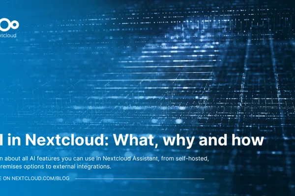 Nextcloud integrates AI features, offering self-hosted and external options