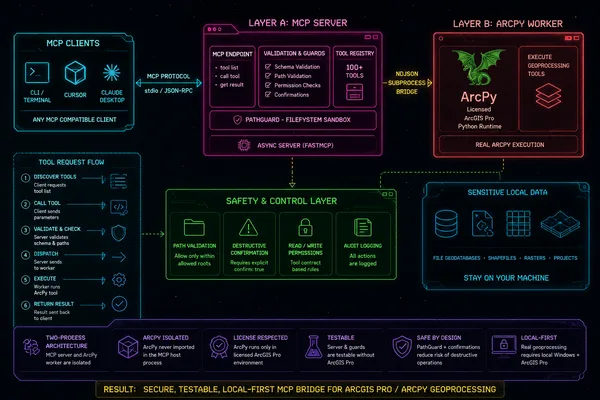 New bridge exposes ArcGIS Pro tools to LLM agents via two-process architecture